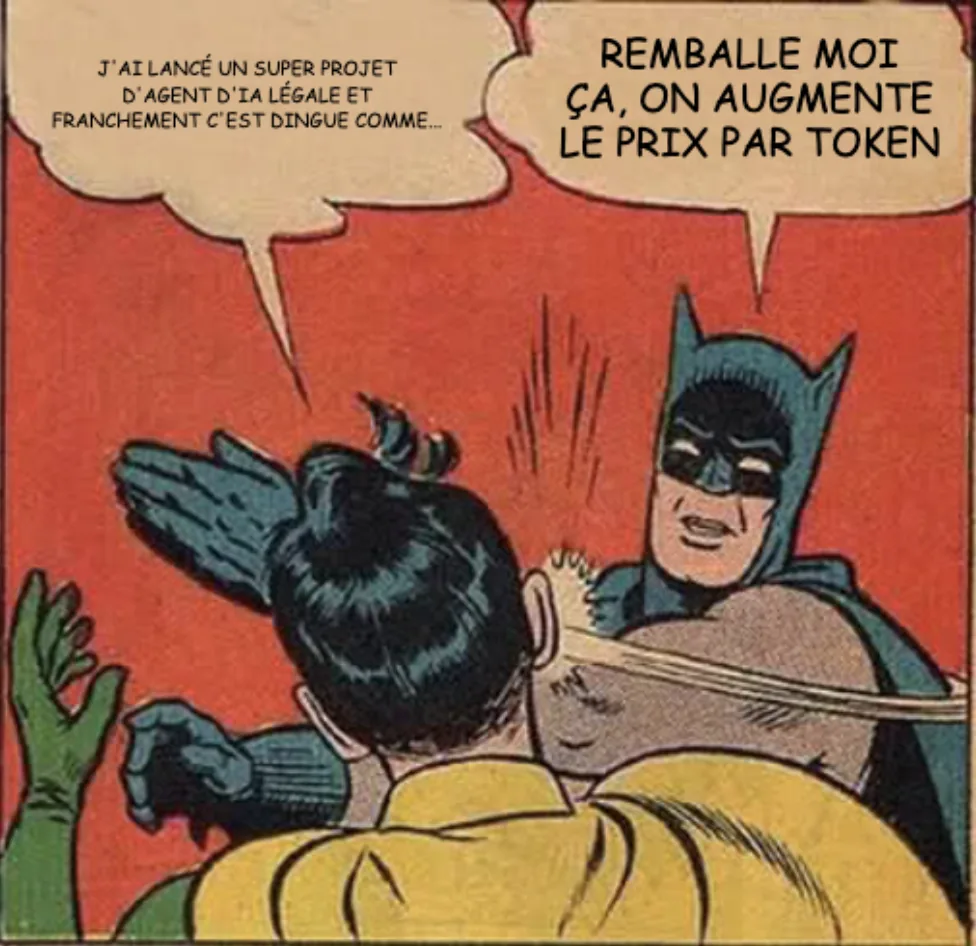 Meme Batman slapping Robin : les tokens moins chers n'annulent pas les budgets IA
